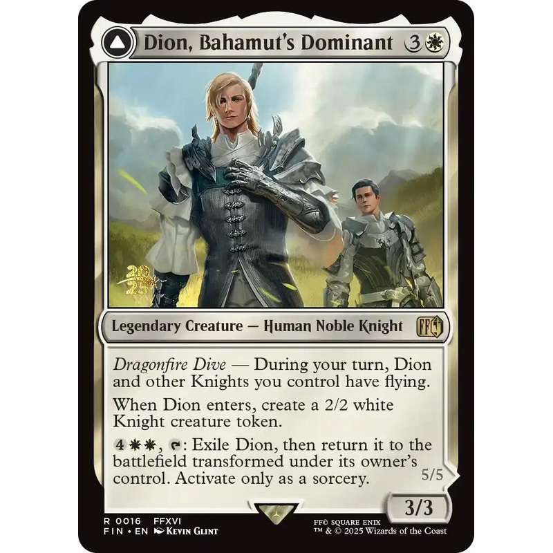 Dion, Bahamut's Dominant // Bahamut, Warden of Light [FINAL FANTASY Prerelease Promo]