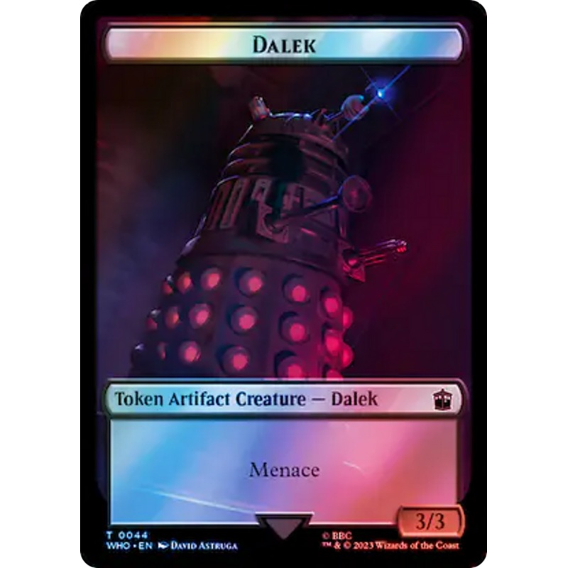 Dalek // Cyberman Double-Sided Token (Surge Foil) [Doctor Who Tokens]