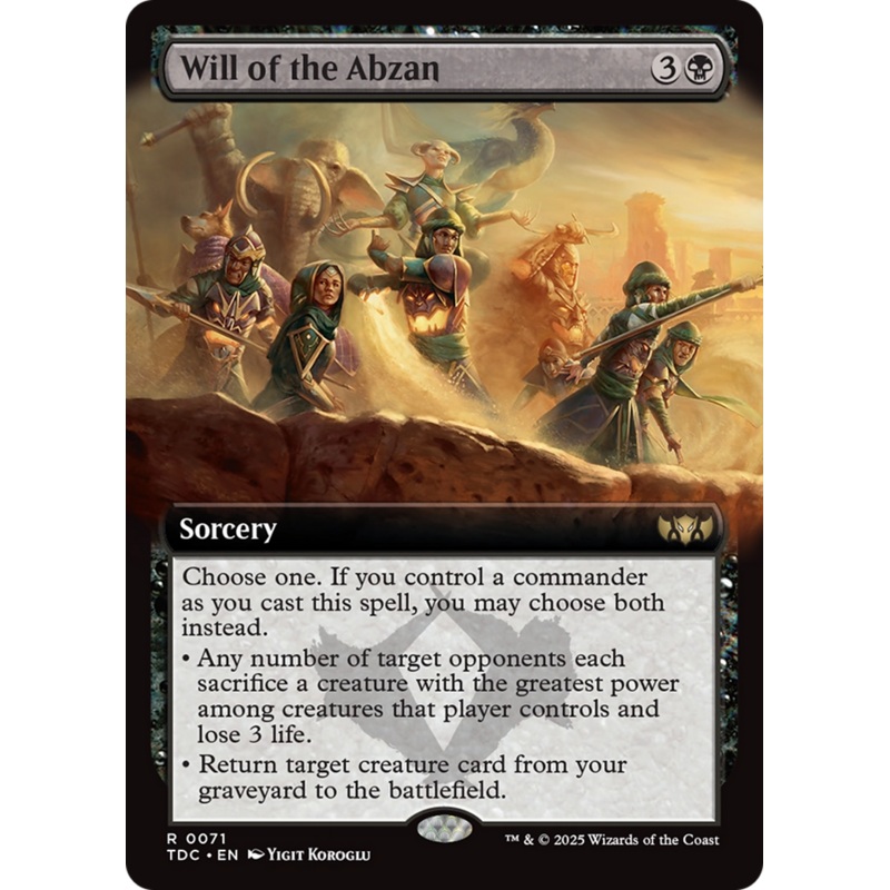 Will of the Abzan (Extended Art) [Tarkir: Dragonstorm Commander]