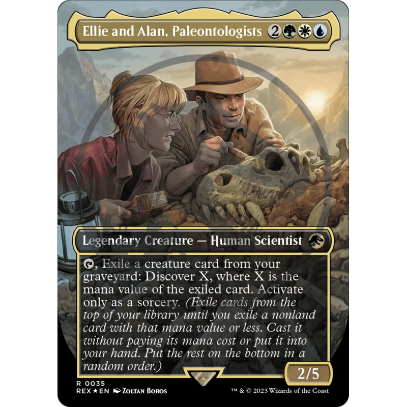 Ellie and Alan, Paleontologists Emblem (Borderless) [Jurassic World Collection Tokens]