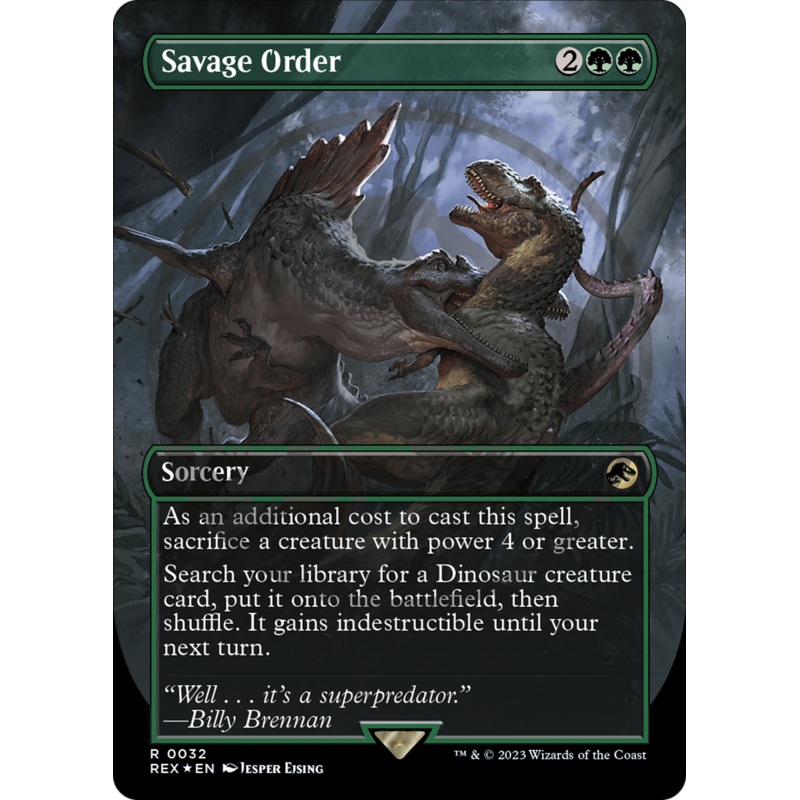 Savage Order Emblem (Borderless) [Jurassic World Collection Tokens]