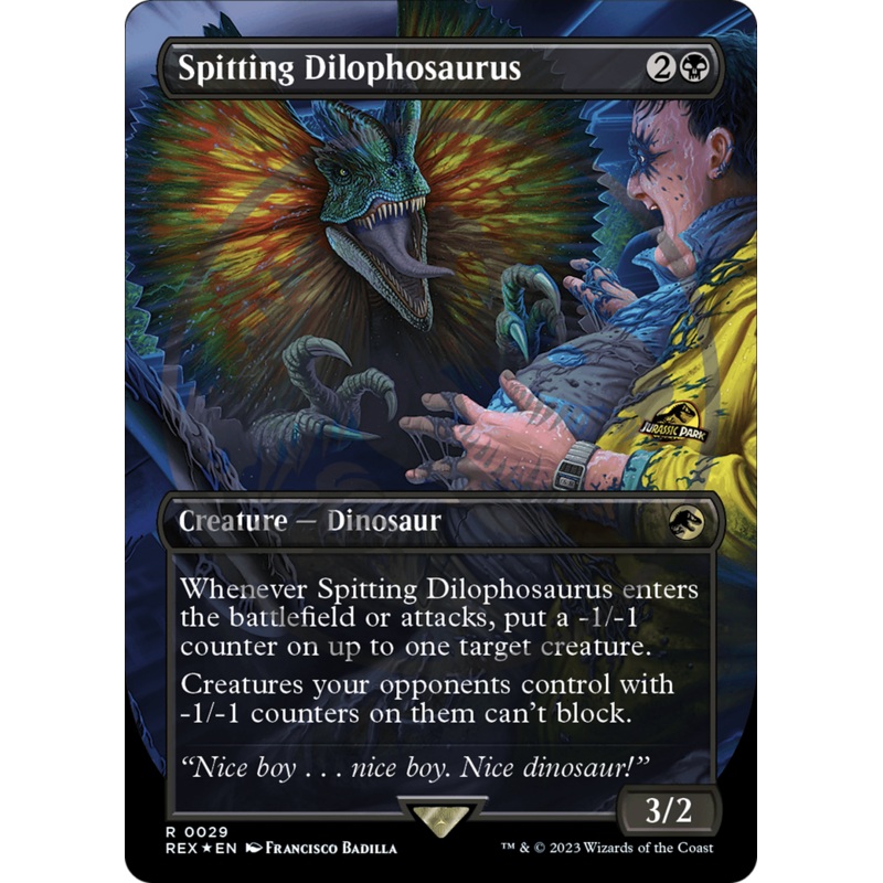 Spitting Dilophosaurus Emblem (Borderless) [Jurassic World Collection Tokens]