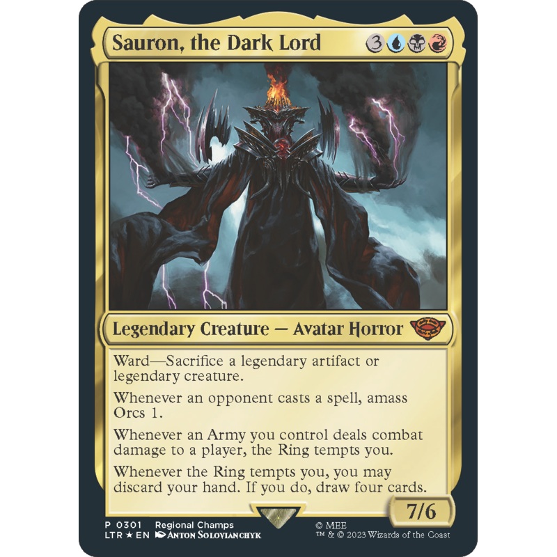 Sauron, the Dark Lord (Regional Champs) [Pro Tour Promos]