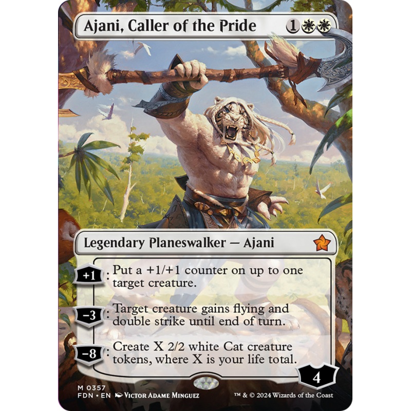 Ajani, Caller of the Pride (Borderless) [Foundations]