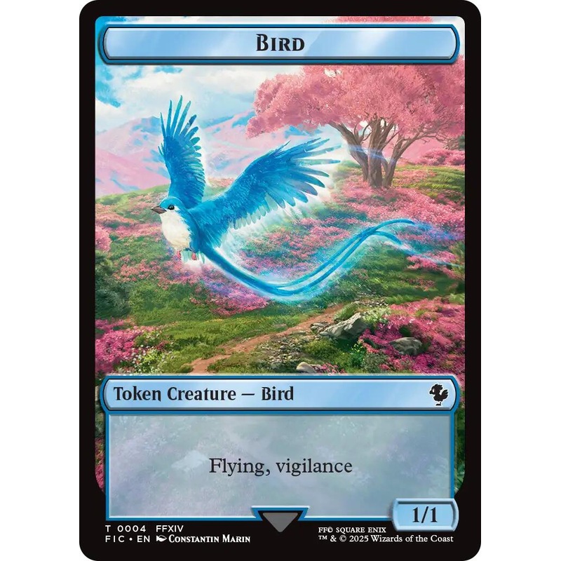 Bird // Hero (0029) Double-Sided Token (Surge Foil) [FINAL FANTASY Commander Tokens]