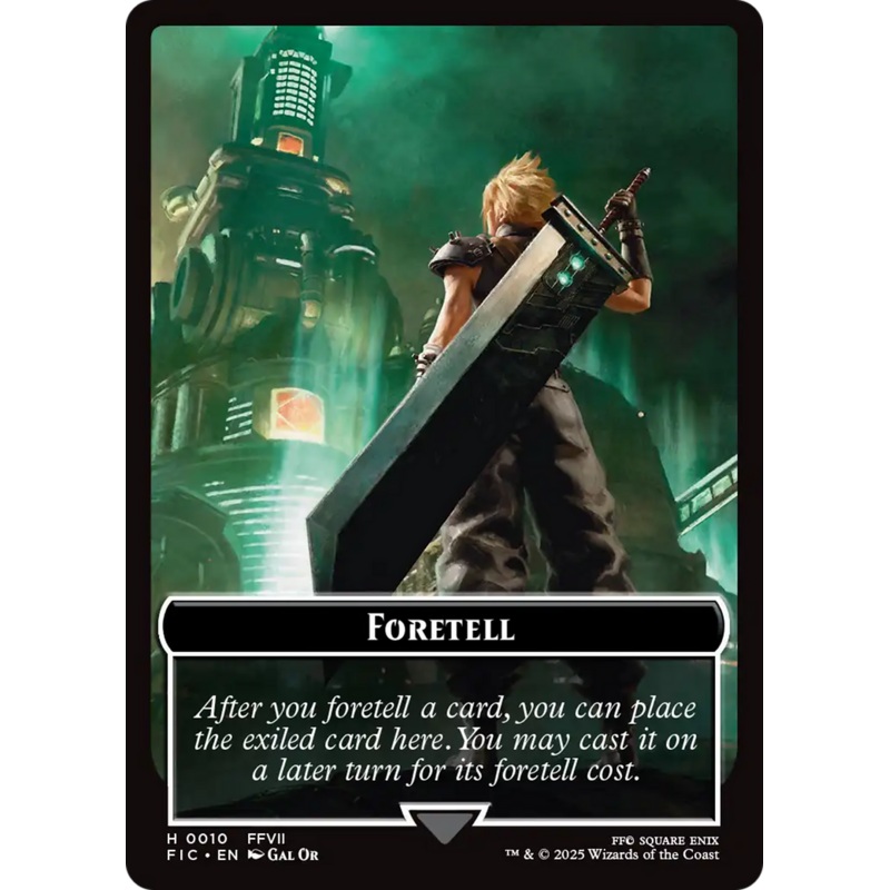 Foretell // Treasure Double-Sided Token (Surge Foil) [FINAL FANTASY Commander Tokens]