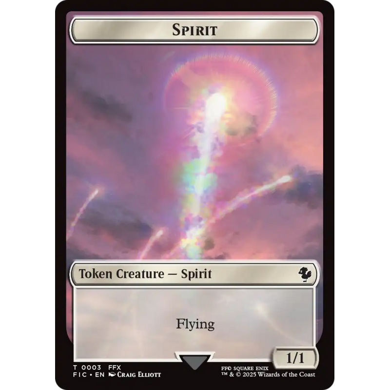 Spirit // Hero (0026) Double-Sided Token (Surge Foil) [FINAL FANTASY Commander Tokens]