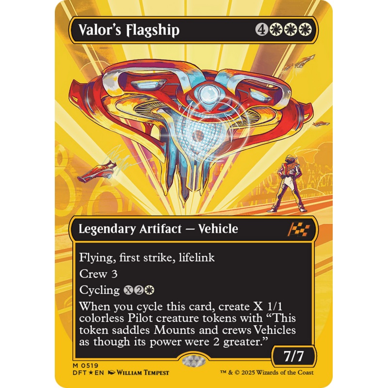 Valor's Flagship (Borderless) (First-Place Foil) [Aetherdrift]