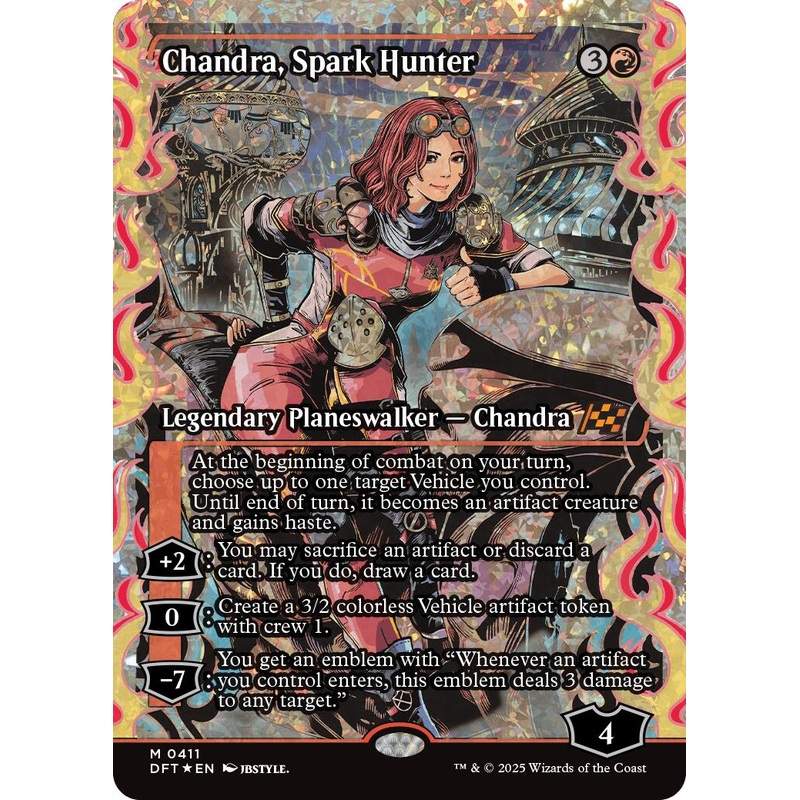 Chandra, Spark Hunter (Showcase Fracture Foil) (Japanese) [Aetherdrift]