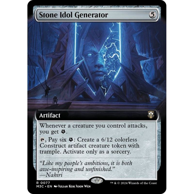 Stone Idol Generator (Extended Art) (Ripple Foil) [Modern Horizons 3 Commander]