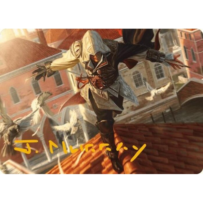 Ezio, Blade of Vengeance Art Card (Gold-Stamped Signature) [Assassin's Creed Art Series]