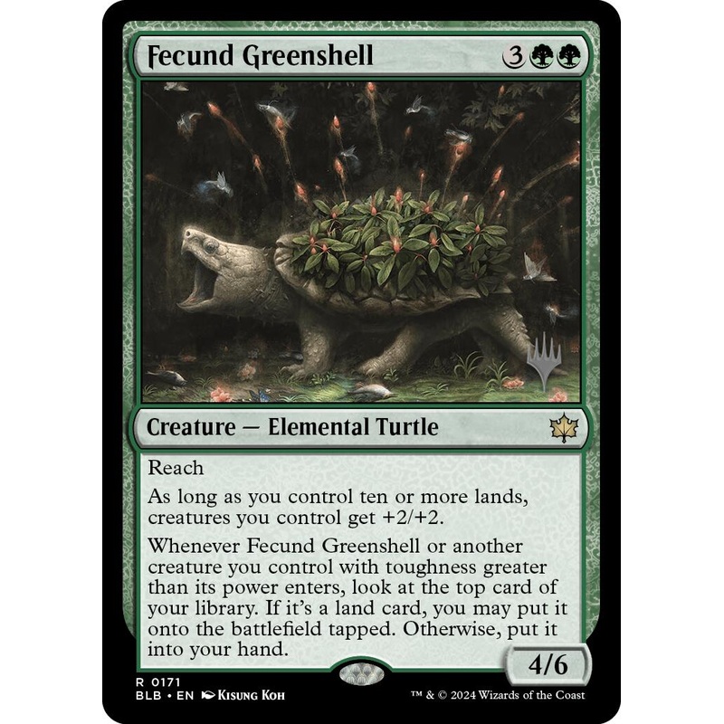Fecund Greenshell (Promo Pack) [Bloomburrow Promos]