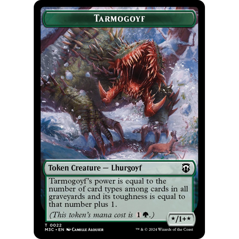 Tarmogoyf (Ripple Foil) // Saproling Double-Sided Token [Modern Horizons 3 Commander Tokens]
