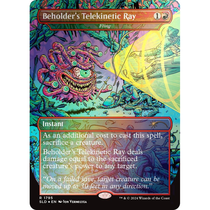 Beholder's Telekinetic Ray - Fling (Rainbow Foil) [Secret Lair Drop Series]