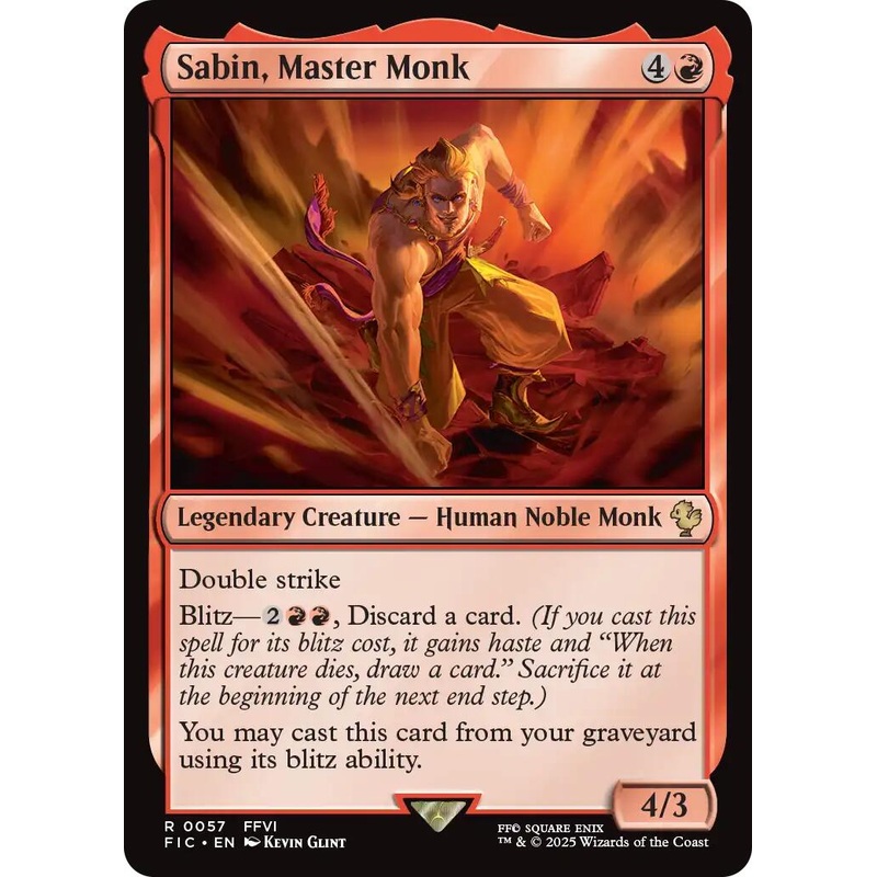 Sabin, Master Monk (Surge Foil) [FINAL FANTASY Commander]